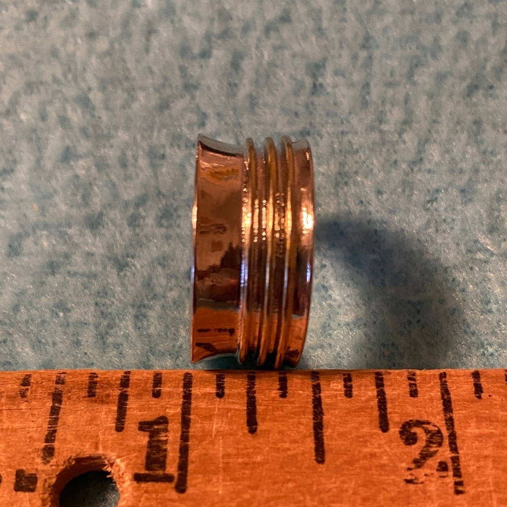 LOVE heart cut out wide band boho style wrap ring silver gold color size 9 - Picture 12 of 12
